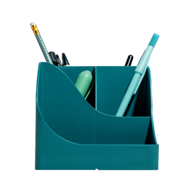 Exacompta Skandi Recycled Plastic PenWave Pen Pot 5 Compartments Pacific Blue 893246 F