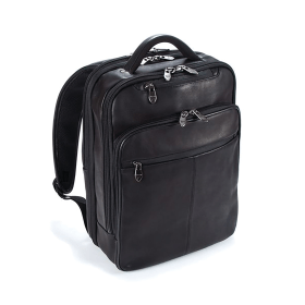 Falcon Laptop Backpack Full Grain Luxury Leather Black FI6705 889593 F