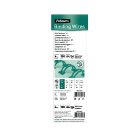 Fellowes A4 Wire Binding Combs 6mm Black 100 Pack 158430 F
