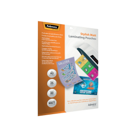 Fellowes Admire Laminating Pouch A3 160 Micron Matt 25 Pack 493536 F