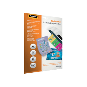 Fellowes Admire Laminating Pouch A4 160 Micron Matt 25 Pack 493535 F