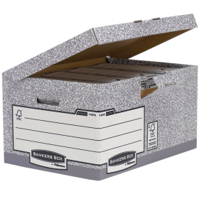 Fellowes Bankers Box System Flip Top Storage Box Grey 10 Pack 117379 F