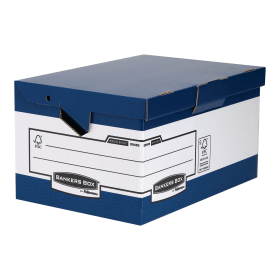 Fellowes Bankers Fast Fold Storage Box Blue 10 Pack 437476 F