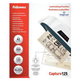 Fellowes Capture Laminating Pouch A3 250 Micron Gloss 500 Pack BB81491 F