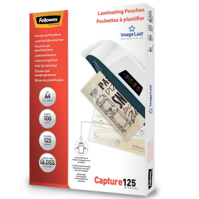 Fellowes Capture Laminating Pouch A4 250 Micron Gloss 100 Pack 113511 F