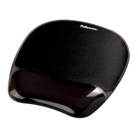 Fellowes Crystal Gel Mouse Pad And Wrist Support Black 9112101