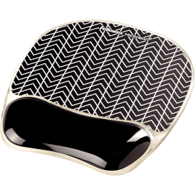 Fellowes Gel Mouse Mat with Wrist Support Chevron Design 565987 F