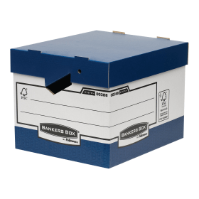 Fellowes Heavy Duty Bankers Box Blue and White 10 Pack 412481 F