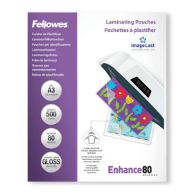 Fellowes Laminating Pouches A3 160 Micron Gloss 500 Pack 100144239 BB81489 F