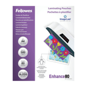 Fellowes Laminating Pouches A4 160 Micron Gloss 500 Pack BB78973 F