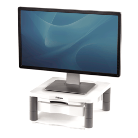 Fellowes Premium Monitor Stand Plus with Drawer White 106359 F