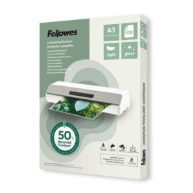 Fellowes Recycled Laminating Pouches 80 Micron A3 Gloss 100 Pack BB81336 F