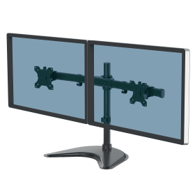 Fellowes Seasa Freestanding Dual Horizontal Monitor Arm Black 513514 F