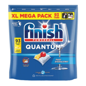 Finish Quantum All in One Dishwasher Tablets Lemon Sparkle 93 Pack RK02391 F