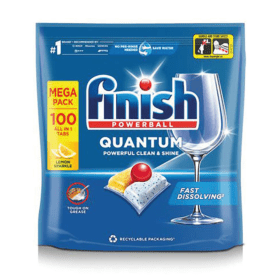 Finish Quantum Dishwasher Tablets Lemon 100x4 400 Pack RK50743 F