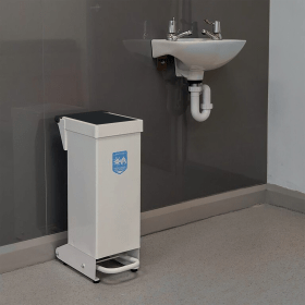 Fire Retardant Steel Sackholder White Body with Black Lid 28L 847588 F
