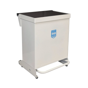 Fire Retardant Steel Sackholder White Body with Black Lid 42L 847594 F