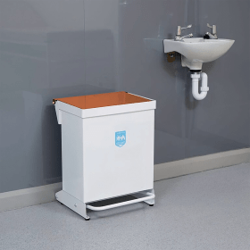 Fire Retardant Steel Sackholder White Body with Orange Lid 42L 847596 F