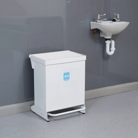 Fire Retardant Steel Sackholder White Body with White Lid 42L 847593 F