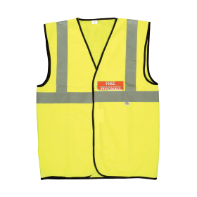 Fire Warden Vest High Visibility XL Yellow Conforms to EN471 Class 2 367953 F