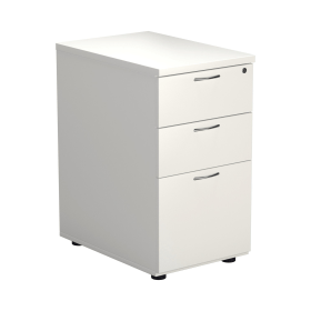 First 3 Drawer Desk High Pedestal 404mm x 600mm x 730mm White 487460 F