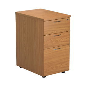 First 3 Drawer Desk High Pedestal 404mm x 800mm x 730mm Nova Oak 577023 F