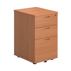 First 3 Drawer Under Desk Pedestal 404mm x 500mm x 690mm Beech 795187 F