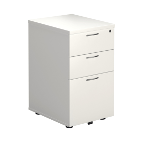 First 3 Drawer Under Desk Pedestal 404mm x 500mm x 690mm White 487296 F