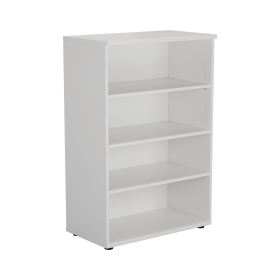First 3 Shelf Wooden Bookcase 800mm x 450mm x 1200mm White 577043 F