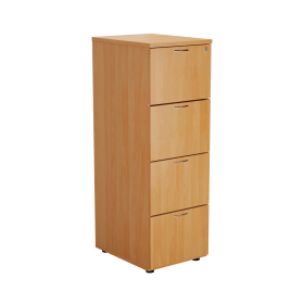 First 4 Drawer Filing Cabinet 464mm x 600mm x 1365mm Beech 521898 F