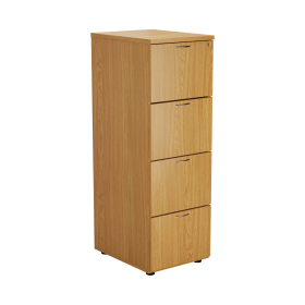 First 4 Drawer Filing Cabinet 464mm x 600mm x 1365mm Nova Oak 521903 F