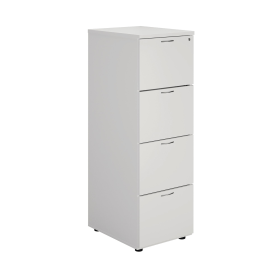 First 4 Drawer Filing Cabinet 464mm x 600mm x 1365mm White 521904 F