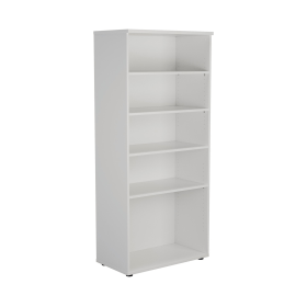 First 4 Shelf Wooden Bookcase 800mm x 450mm x 1800mm White 577178 F