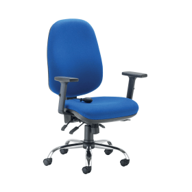 First Arista Aire High Back Ergonomic Operator Chair 675mm x 580mm x 1035 1230mm Blue 766864 F
