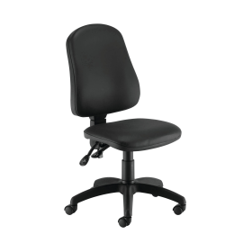 First Calypso Operator Chair 640mm x 640mm x 985 1175mm 2 Lever Leather Look Black 657281 F