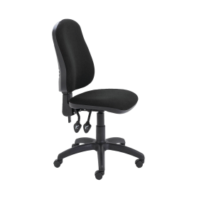 First Calypso Operator Chair 640mm x 640mm x 985 1175mm 2 Lever Upholstered Black 657282 F