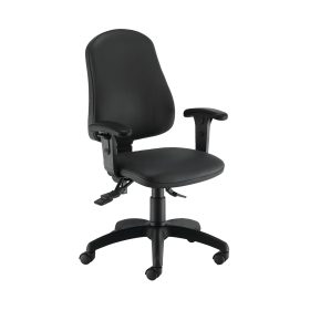 First Calypso Operator Chair with Adjustable Arms 640mm x 640mm x 990 1160mm Lumbar Polyurethane 657288 F