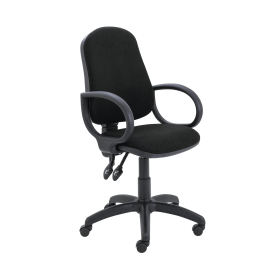 First Calypso Operator Chair with Fixed Arms 640mm x 640mm x 985 1175mm Black 657285 F
