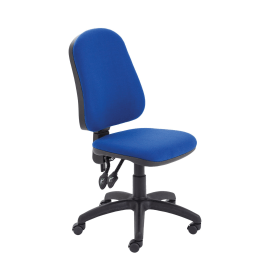 First High Back Operator Chair 640mm x 640mm x 985 1175mm Blue 487455 F
