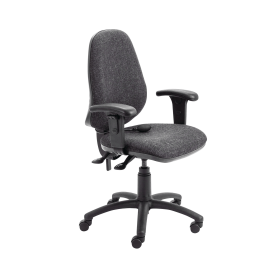 First High Back Posture Chair with Adjustable Arms 640mm x 640mm x 990 1160mm Charcoal 500132 F