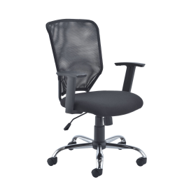 First High Back Task Chair 600mm x 600mm x 940 1030mm Mesh Back Black 487293 F