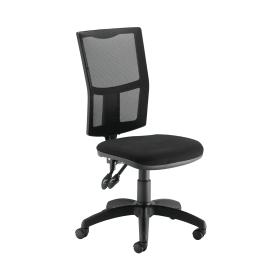 First Medway High Back Operator Chair 640mm x 640mm x 1010 1175mm Mesh Back Black 657309 F