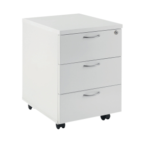 First Mobile 3 Drawer Under Desk Pedestal 404mm x 500mm x 595mm White 586096 F