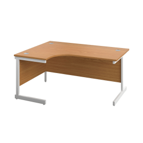 First Radial Left Hand Desk 1600mm x 1200mm x 730mm Nova Oak White 577123 F