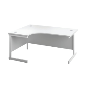 First Radial Left Hand Desk 1600mm x 1200mm x 730mm White White 577124 F
