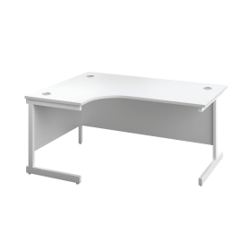 First Radial Left Hand Desk 1800mm x 1200mm x 730mm White White 577213 F