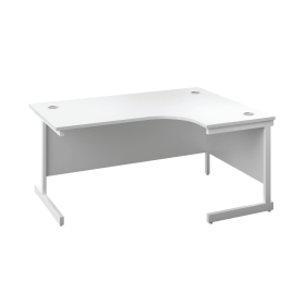 First Radial Right Hand Desk 1600mm x 1200mm x 730mm White White 577127 F