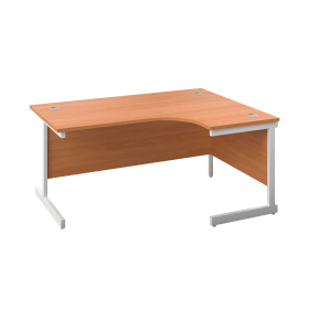 First Radial Right Hand Desk 1800mm x 1200mm x 730mm Beech White 577214 F