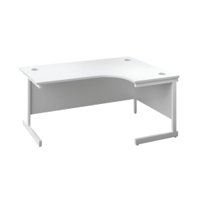 First Radial Right Hand Desk 1800mm x 1200mm x 730mm White White 577216 F