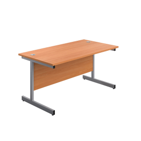 First Rectangular Cantilever Desk 1200mm x 800mm x 730mm Beech Silver 577034 F
